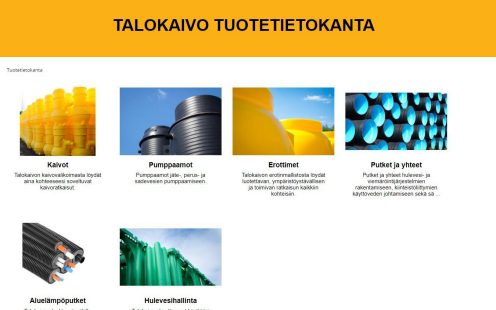 Talokaivo tuotetietokanta